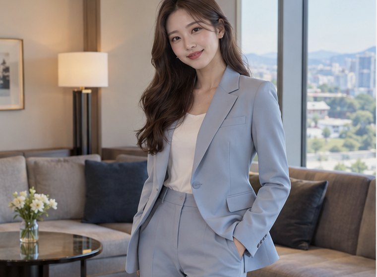 인계동 온담휴식 움직임 관리 안내 카드의 서로 다른 20대 성인 한국 여성 모델